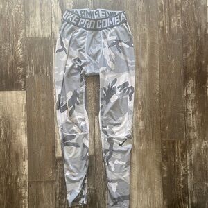 Nike Pro Combat Gray Camouflage compression pants